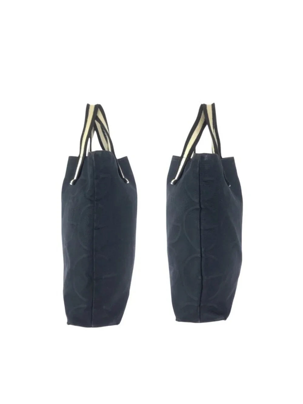 Gucci G Logo Black White Canvas Tote Bag